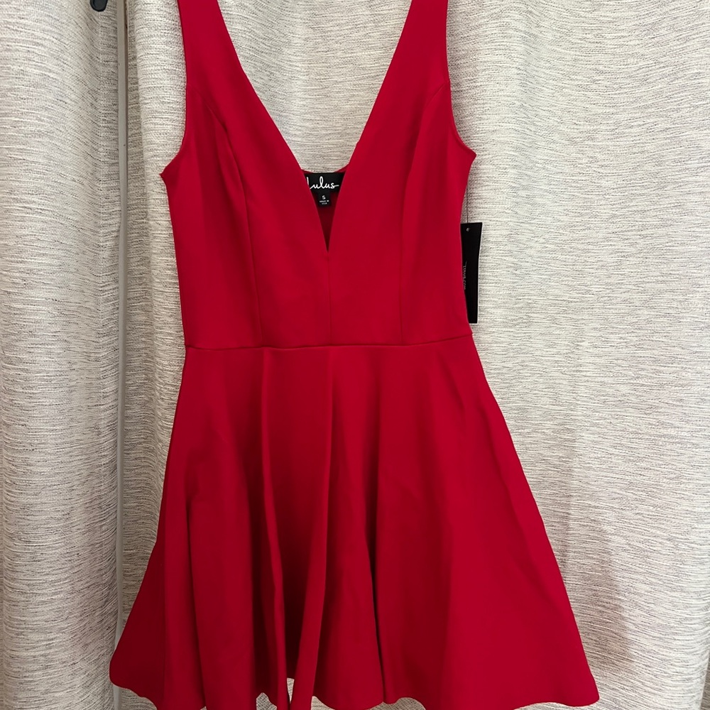 Lulu's Vibrant Red Mini Dress
